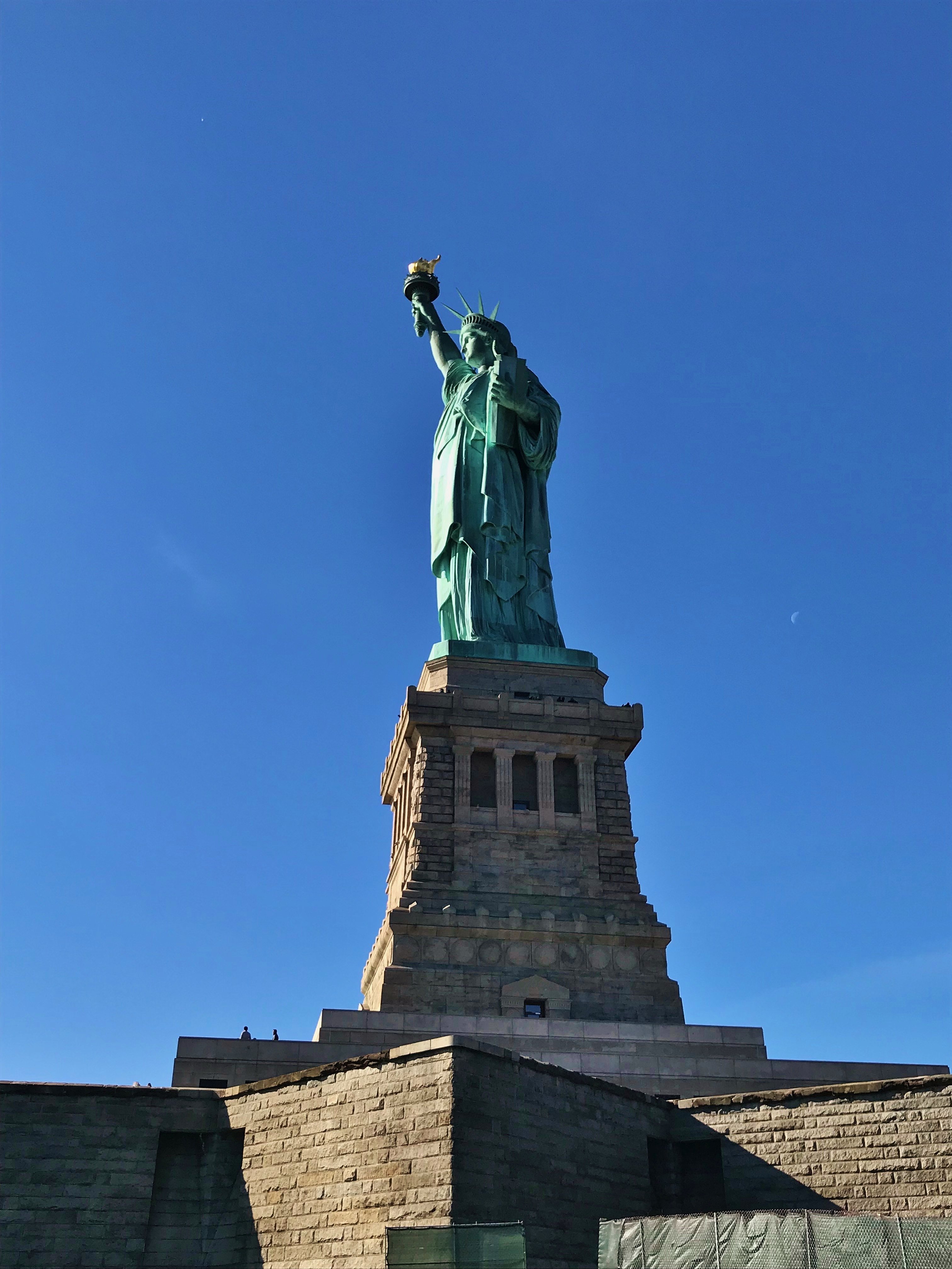 Shot of The Statue of Liberty from Liberty Island.