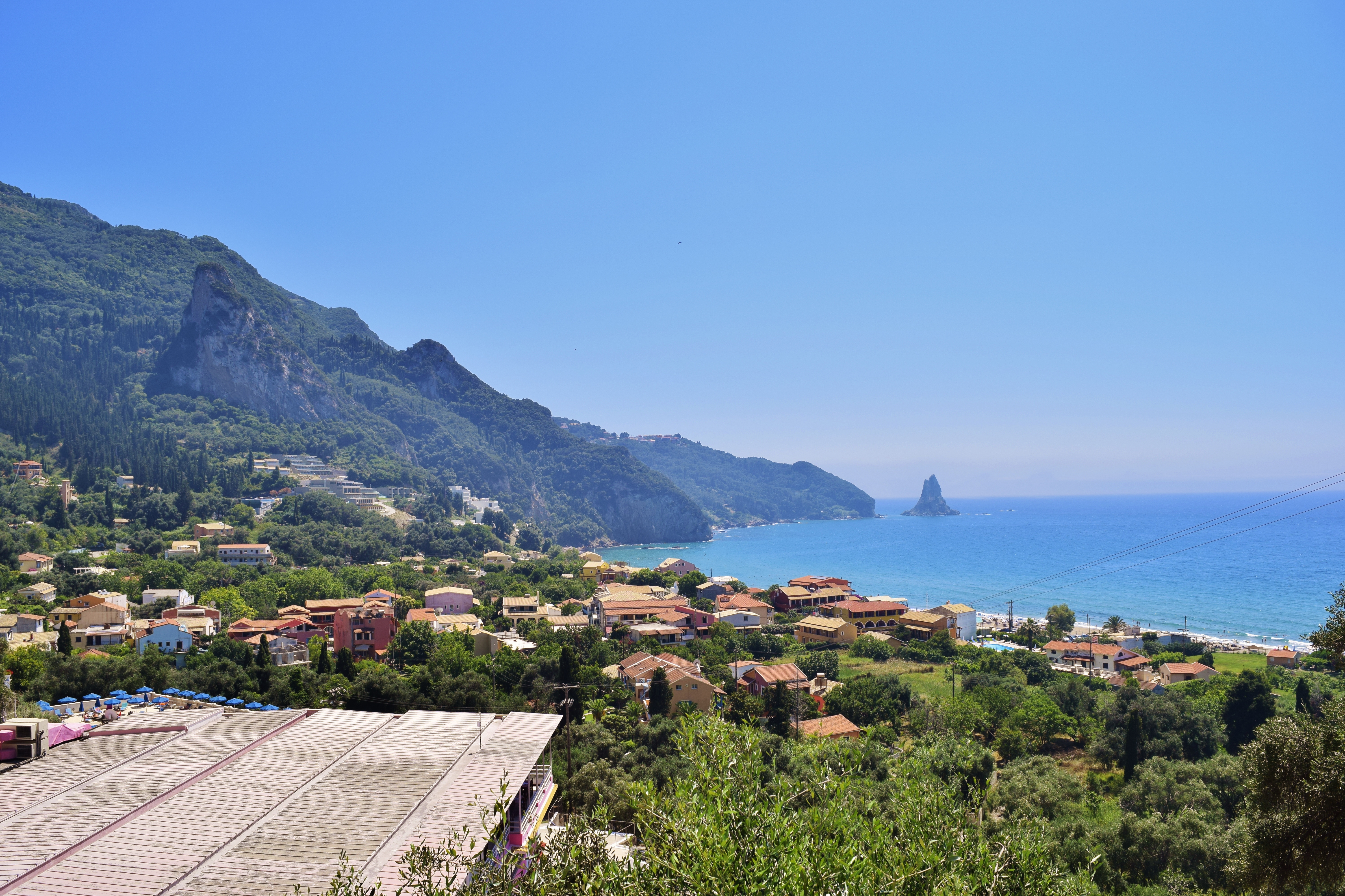 A shot from the Pink Palace Hostel of Corfu, Greece.