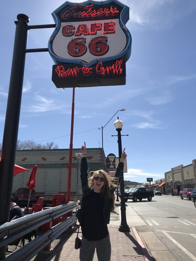Erin on Historic Route 66.